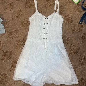 Hollister White Lace Romper